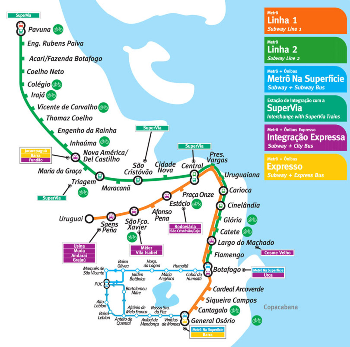 Mapa Y Plano De Metro De Rio De Janeiro Estaciones Y Lineas