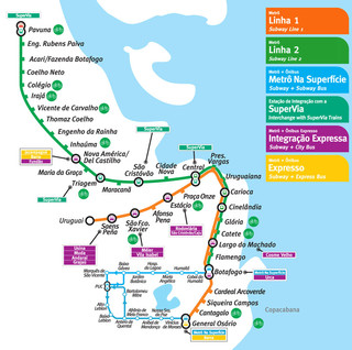 Plano de la red MetrôRio de metro de Rio de Janeiro
